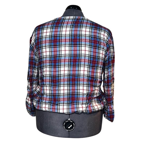 Lane Bryant Plaid Flannel Classic Button-Down Tie-Hem Top (Size 18) - Picture 3 of 5